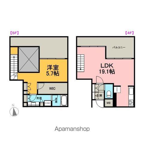 ディルッソ西間門(1SLDK/4階)の間取り写真