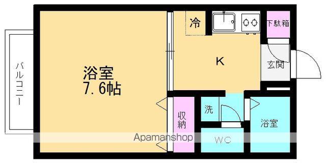 サンパルテA(1K/1階)の間取り写真