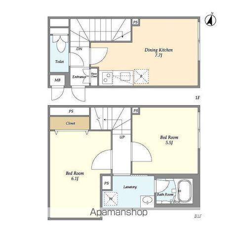 LEGALAND笹塚(2DK/1階)の間取り写真