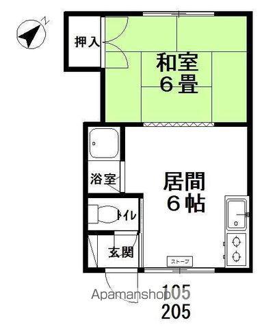ニュー弥生ハイツNO2(1DK/2階)の間取り写真