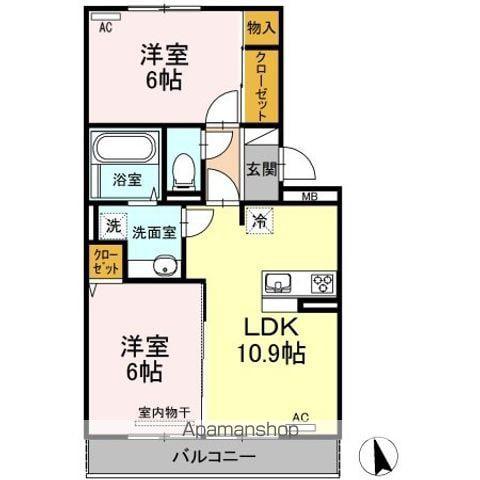 ヴェリタ(2LDK/2階)の間取り写真