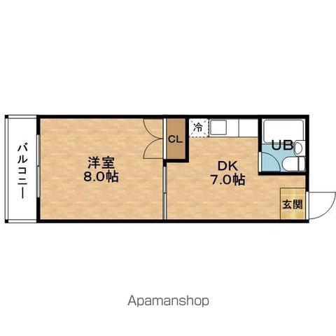 CASAVERDE(1DK/1階)の間取り写真