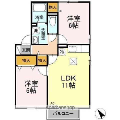 グレースヒルBC(2LDK/1階)の間取り写真