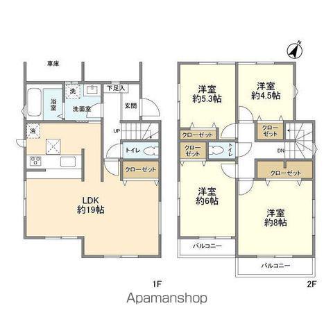 青梅線 青梅駅 バス乗車時間：17分 落合橋バス停で下車 徒歩4分 2階建 築3年(4LDK)の間取り写真