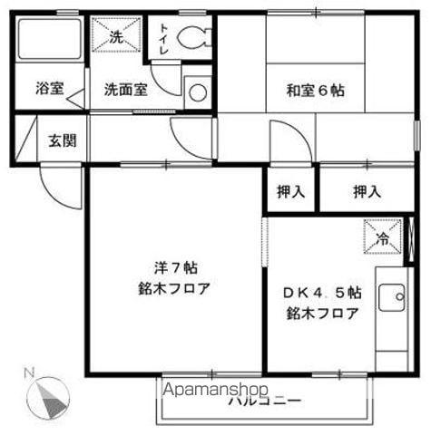 セジュール・S・なかむら A(2K/2階)の間取り写真