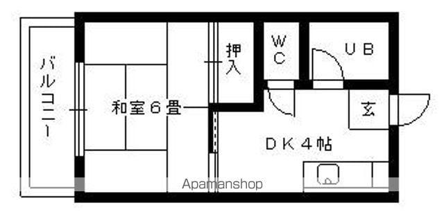 第3シャトル松香台(1K/1階)の間取り写真