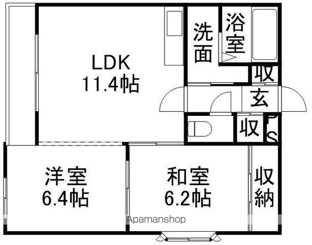 プロシード本通(2LDK/5階)の間取り写真