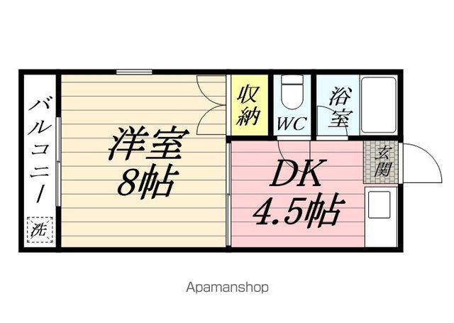 辻マンション(1DK/2階)の間取り写真
