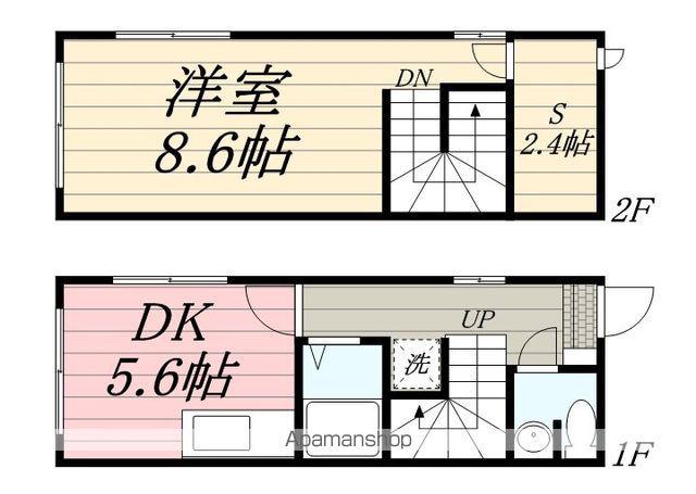 本通17丁目北 テラスハウス(1DK/1階)の間取り写真