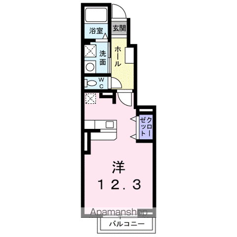 メゾンサルビアS・K Ⅰ(ワンルーム/1階)の間取り写真
