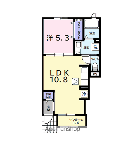コロレアール ベイスⅡ(1LDK/1階)の間取り写真