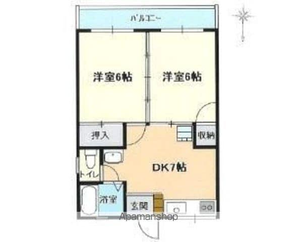 セーラムコート(2DK/2階)の間取り写真