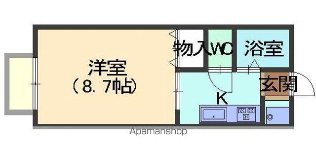 テーミスF(1K/1階)の間取り写真