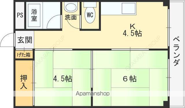 クオリティ俊徳(2K/3階)の間取り写真