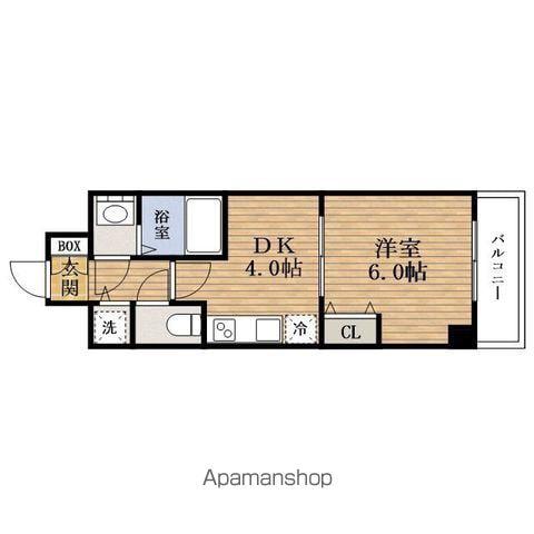 フロンティアコートSAKAISUJIHOMMACHI(1DK/12階)の間取り写真