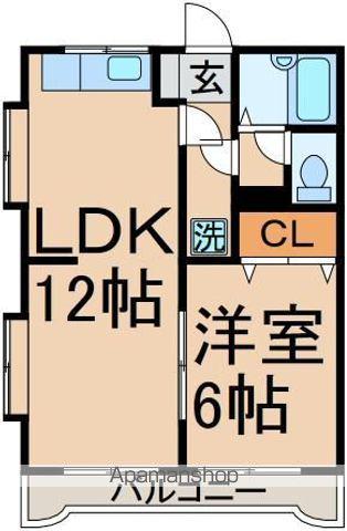 ゴールデンパレス(1LDK/2階)の間取り写真