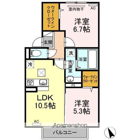 ARIETTA Ⅱ(2LDK/1階)の間取り写真
