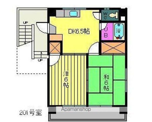 ハイツ宝(2DK/2階)の間取り写真