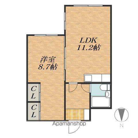 フジモトビル(1LDK/4階)の間取り写真