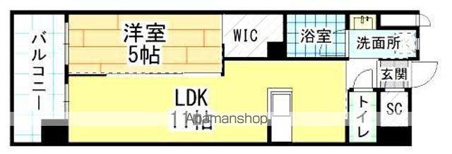 ハイネス槻田(1LDK/6階)の間取り写真