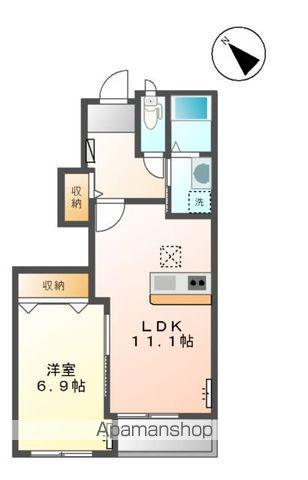 ラ・カンパニュラⅡ(1LDK/1階)の間取り写真