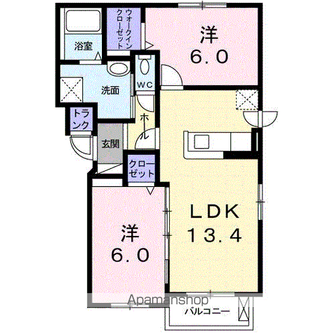 SUNSHINE文京台(2LDK/1階)の間取り写真