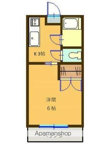 ウィング鎌田(1K/1階)の間取り写真