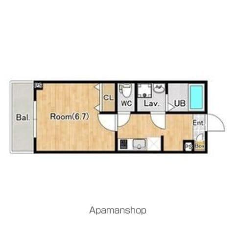 ジーメゾン狭山水野ブランカ(1K/1階)の間取り写真