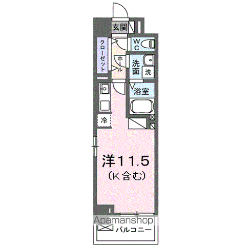 BOSCATO O(ワンルーム/6階)の間取り写真