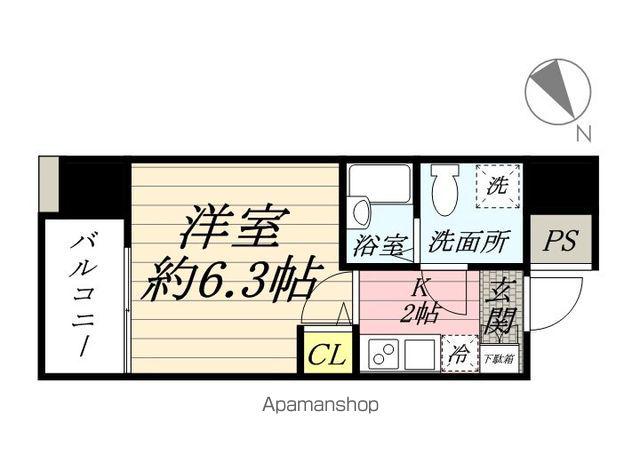 リヴシティ横浜東ベイサイド(1K/10階)の間取り写真