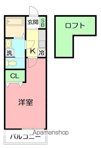 エタニティ京(1K/2階)の間取り写真