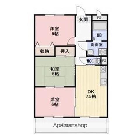 LA・VIE・EN TAKAIDE(3DK/3階)の間取り写真