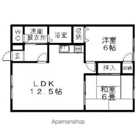 パレスほしみ(2LDK/1階)の間取り写真
