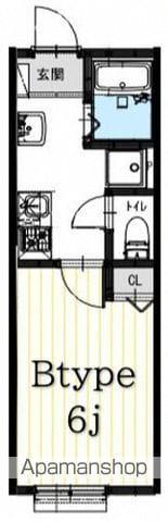 S COURT(1K/2階)の間取り写真
