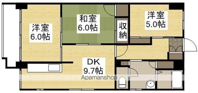 メゾンド岡文館(3DK/7階)の間取り写真