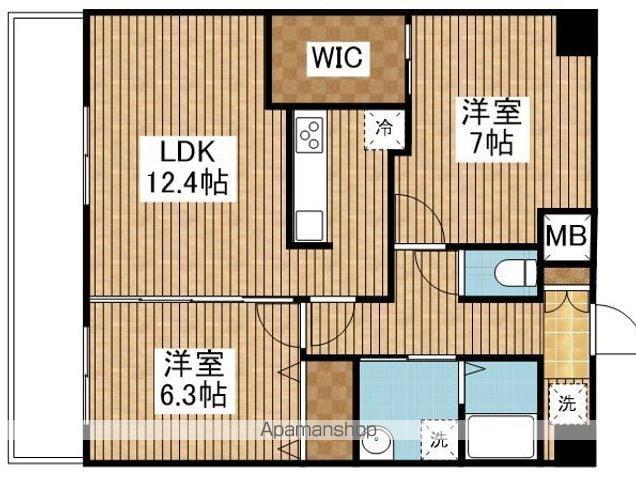 グレイスハイツ東中通タワー(2LDK/12階)の間取り写真