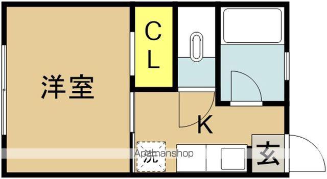 西園アパート(1K/2階)の間取り写真