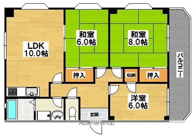 エステートBDL.Ⅲ(3LDK/8階)の間取り写真