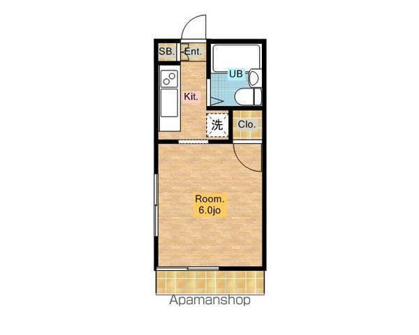 ハイムイワサキ(1K/1階)の間取り写真