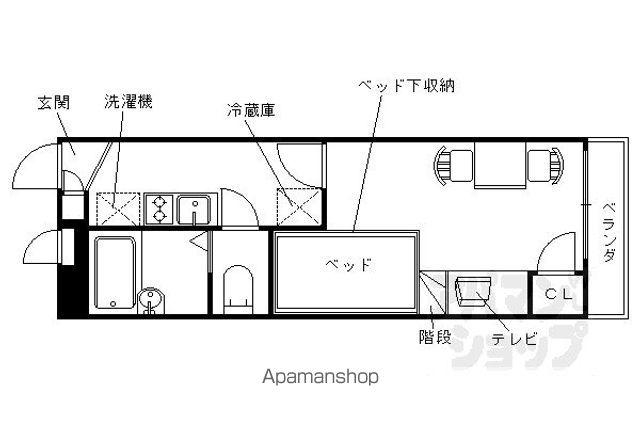 レオパレス西京(1K/3階)の間取り写真