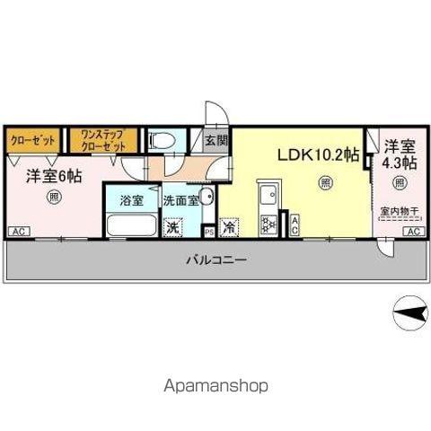 D-ROOM八王寺町(2LDK/2階)の間取り写真