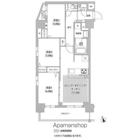 コンフォリア川口本町(3LDK/1階)の間取り写真
