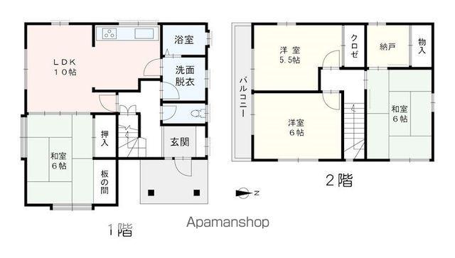 筑肥線 下山門駅 徒歩13分 2階建 築37年(4SLDK)の間取り写真