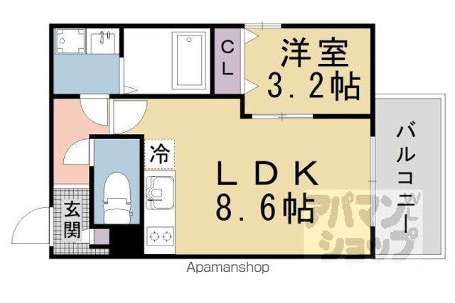 ジーメゾン山科ノース 7/2条件変更しております(1LDK/1階)の間取り写真