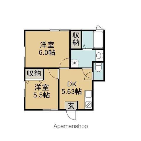 ルフィ寺尾A・B(2DK/1階)の間取り写真