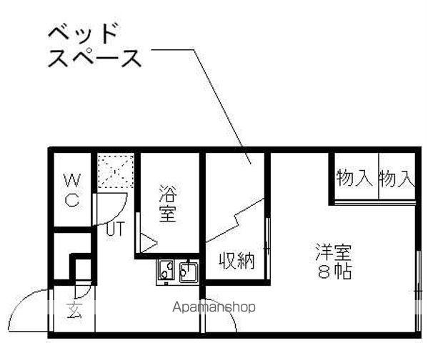 レオパレスグリーンヒル藻岩(ワンルーム/1階)の間取り写真