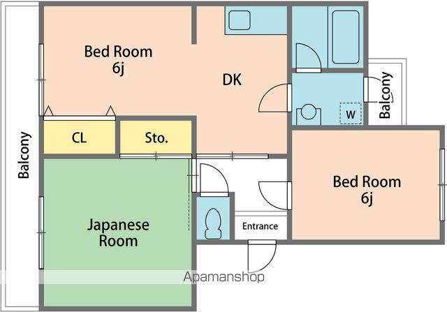 ハイツ福寿園(2LDK/1階)の間取り写真