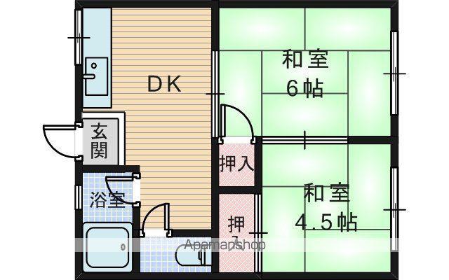 穂積ハイツ(2DK/2階)の間取り写真