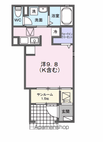 ベル クローバー(ワンルーム/1階)の間取り写真