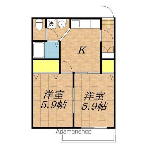 フレグランス・ハッピーTEN A(2K/2階)の間取り写真